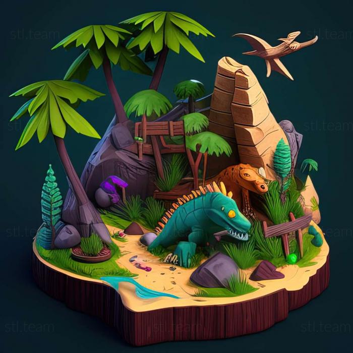 3D model Dino Island Deluxe game (STL)